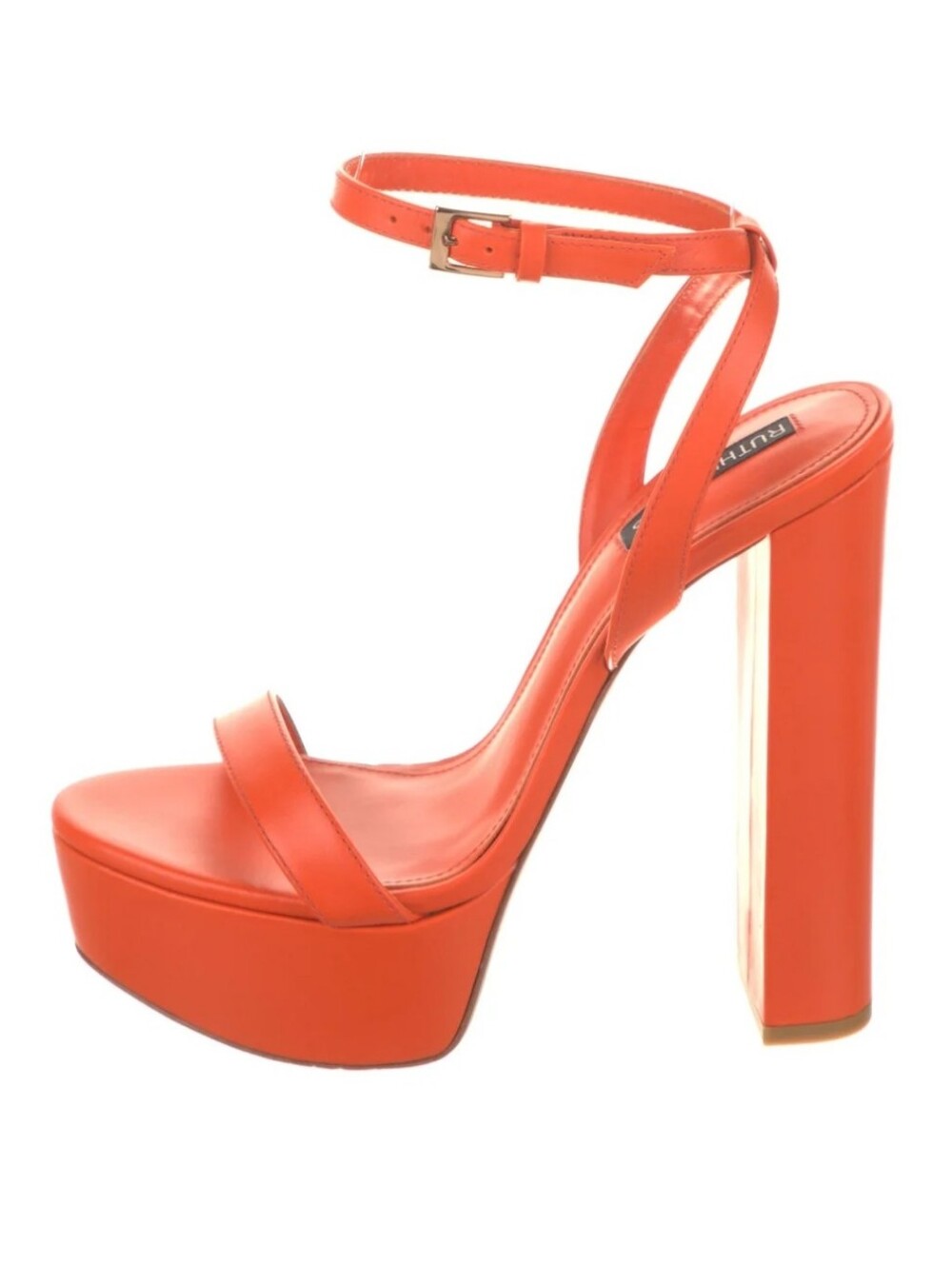 Ruthie Davis Bright Orange Platform Block Heel Sandals